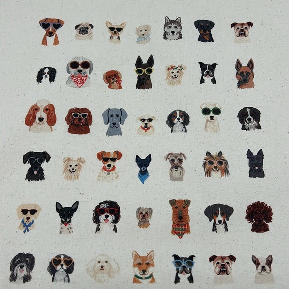 Rifle Paper Co. Dogs Cream Colored Book/Tote Bag - Picture 2 of 4